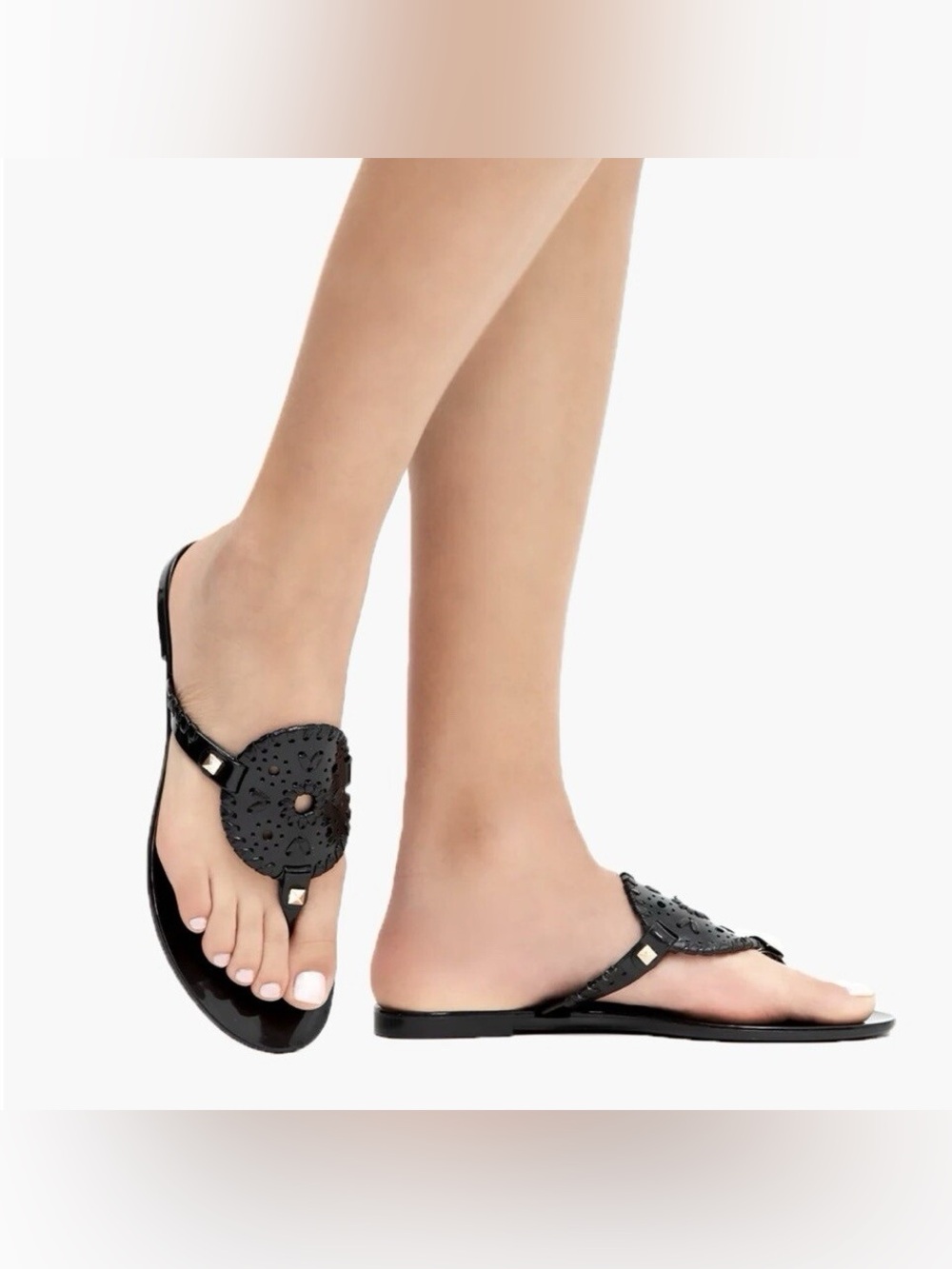 Jack Rogers Georgica jelly sandals in black size 8